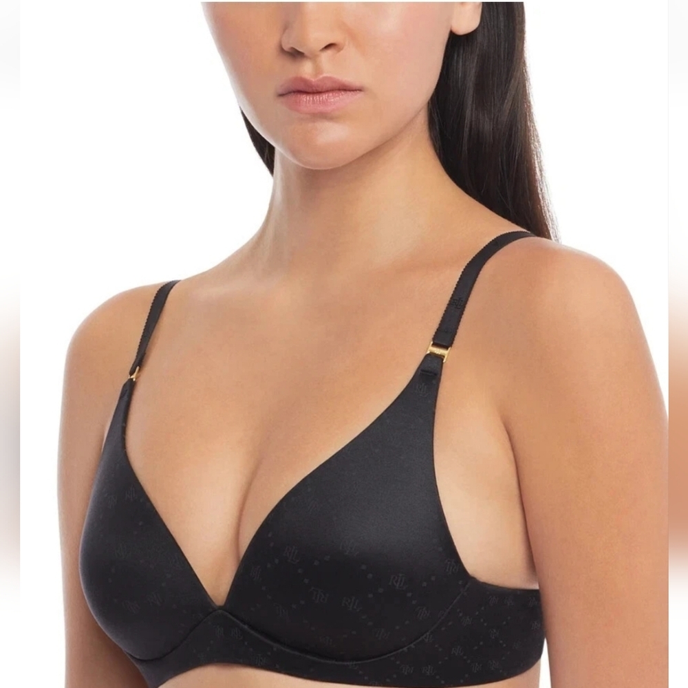 Lauren Ralph Lauren Comfort Collection Repeat-Logo Wireless T-Shirt Bra 38D